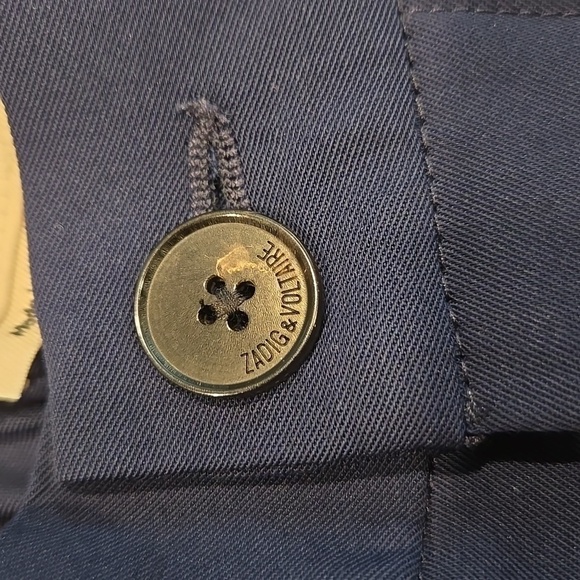 ZADIG & VOLTAIRE POMELO NAVY WOOL DRESS SLACKS. SIZE 40=LARGE. - Picture 13 of 13